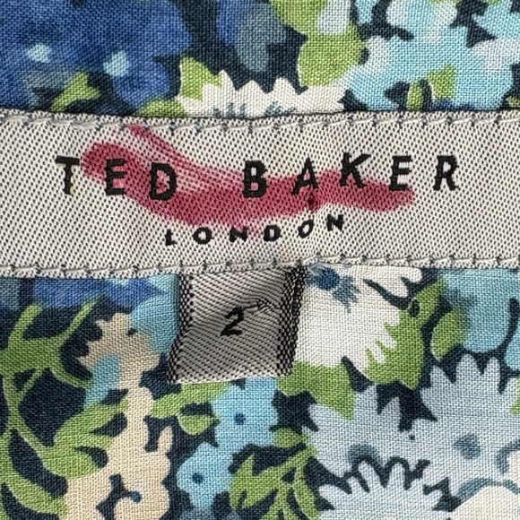 Ted Baker Striped Sateen Finish 100% Cotton Button Down Shirt | Size 2 (S) - Picture 7 of 11